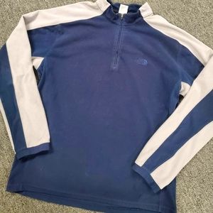 The North Face men's 1/4 zip fleece, large, navy blue and grey, EUC